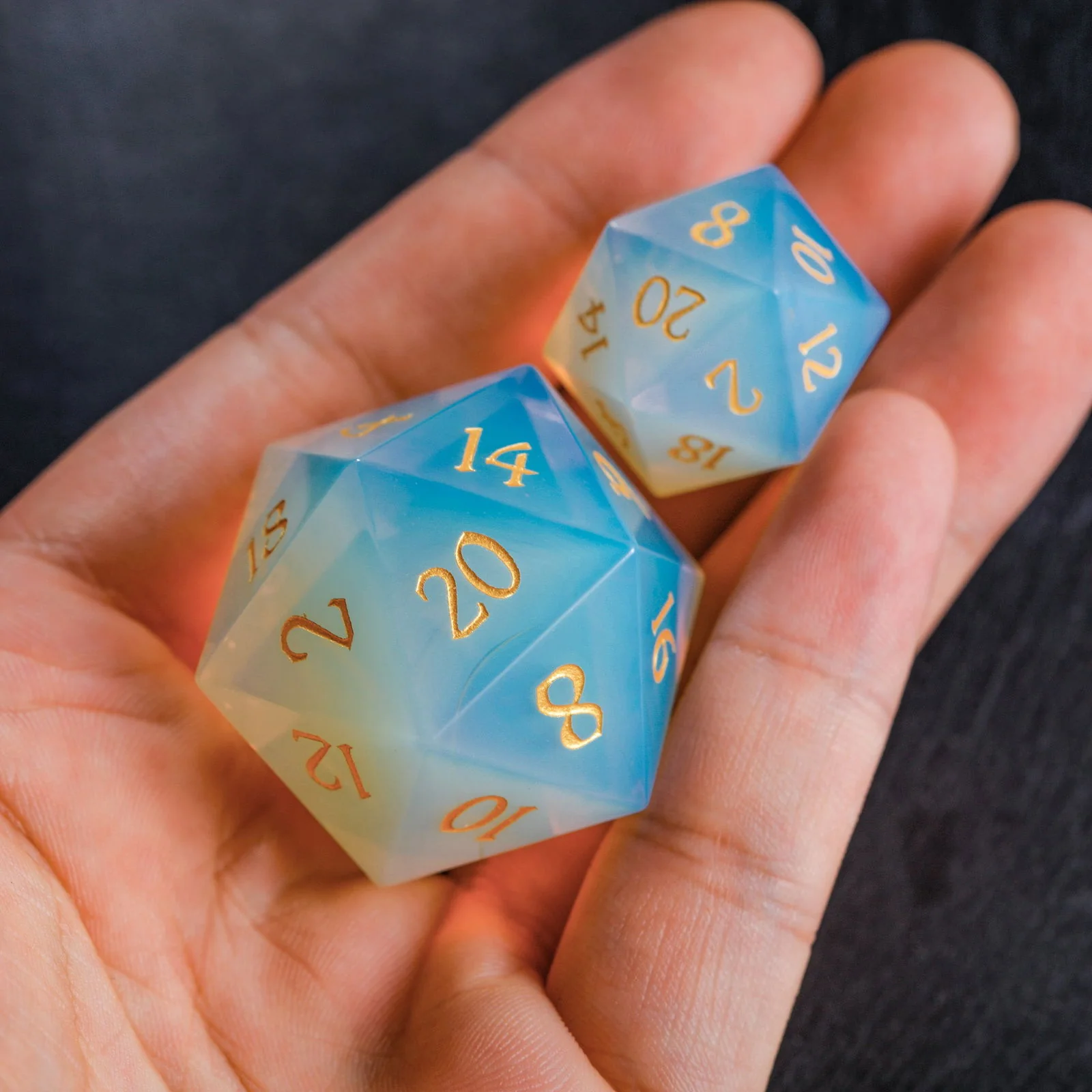 Opalite Gemstone DnD D&D Dice Set - Image 9