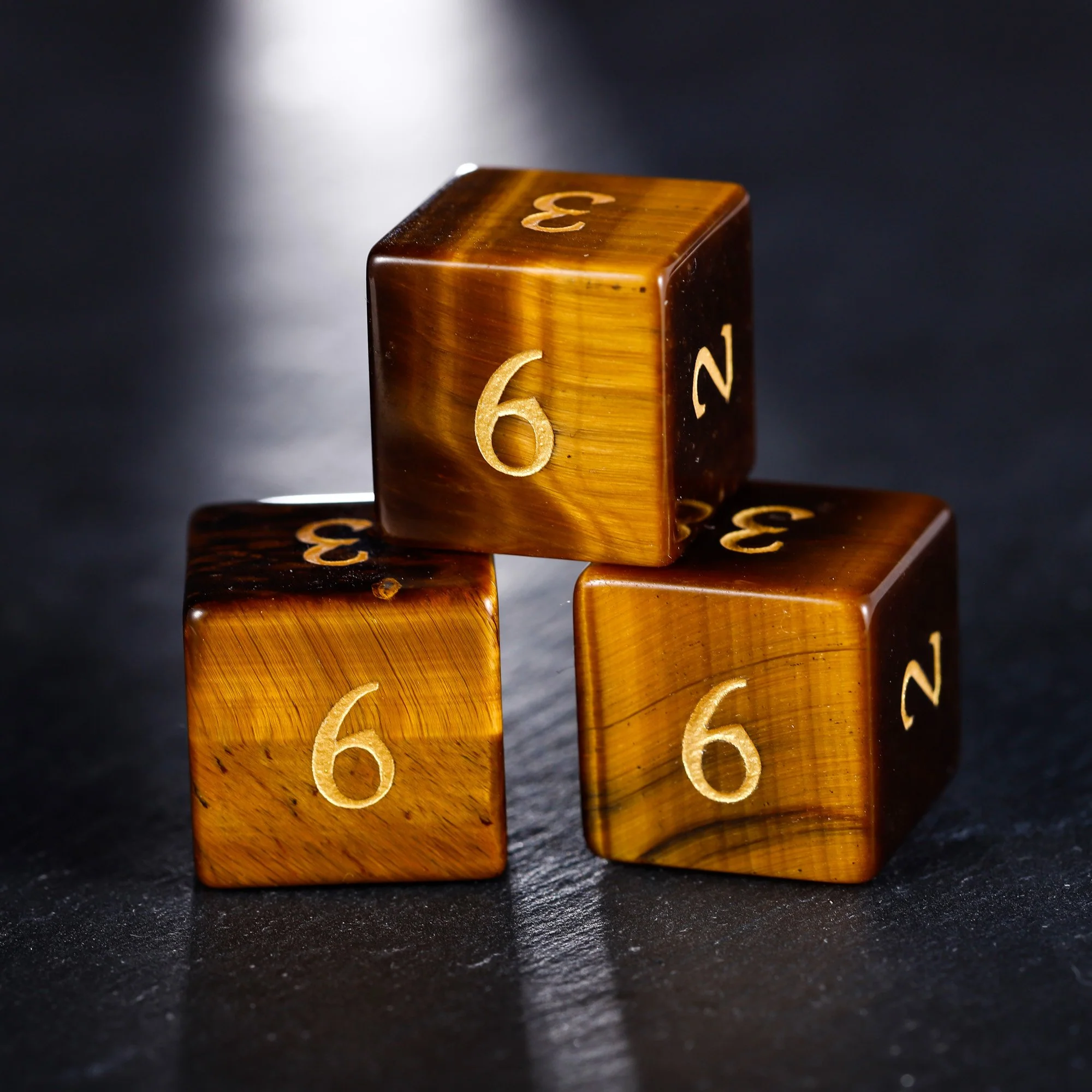 Tiger's Eye Gemstone DnD D&D Dice Set - Image 6