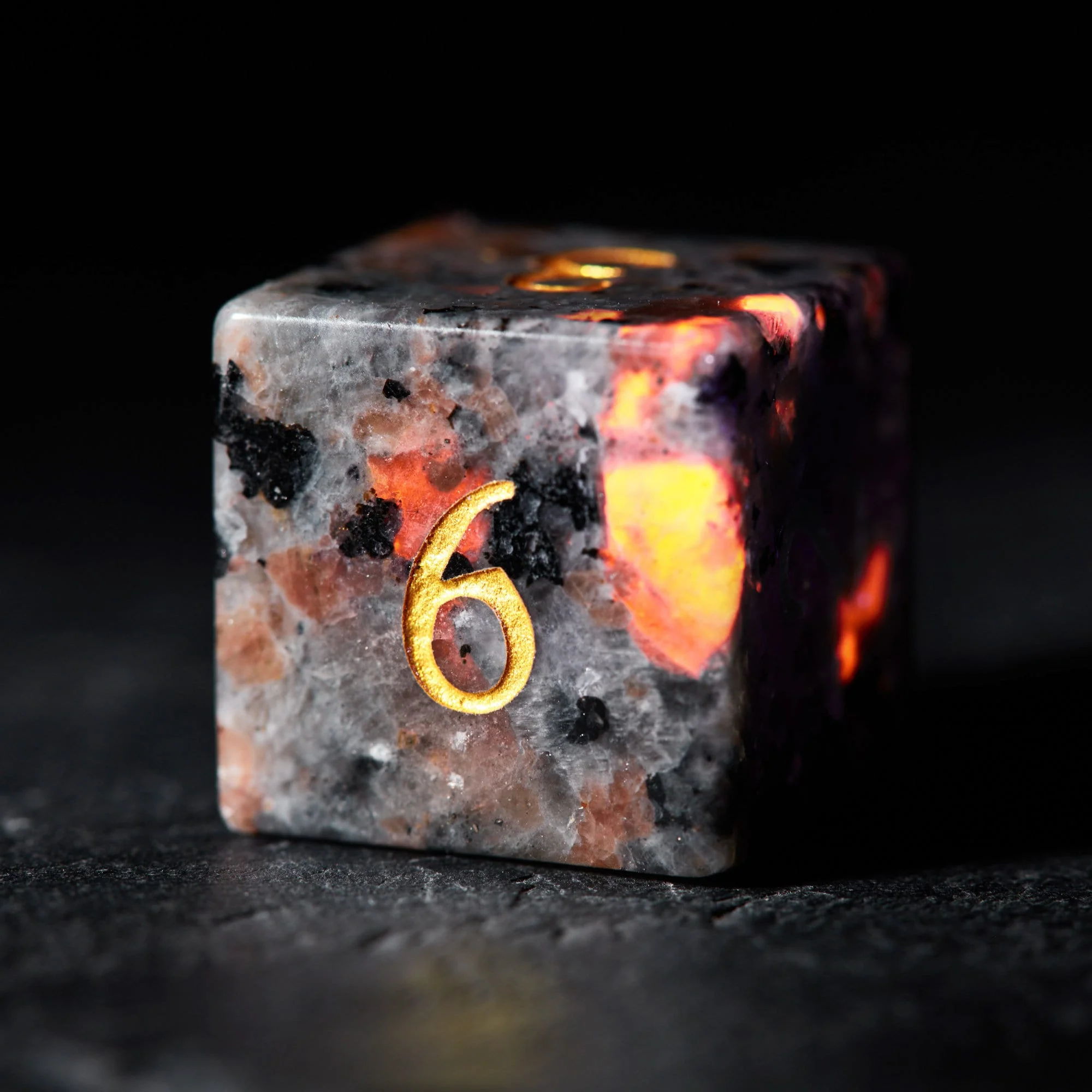 Yooperlite UV Reactive Gemstone F Word DnD D&D Dice Chonk D20 - Image 4