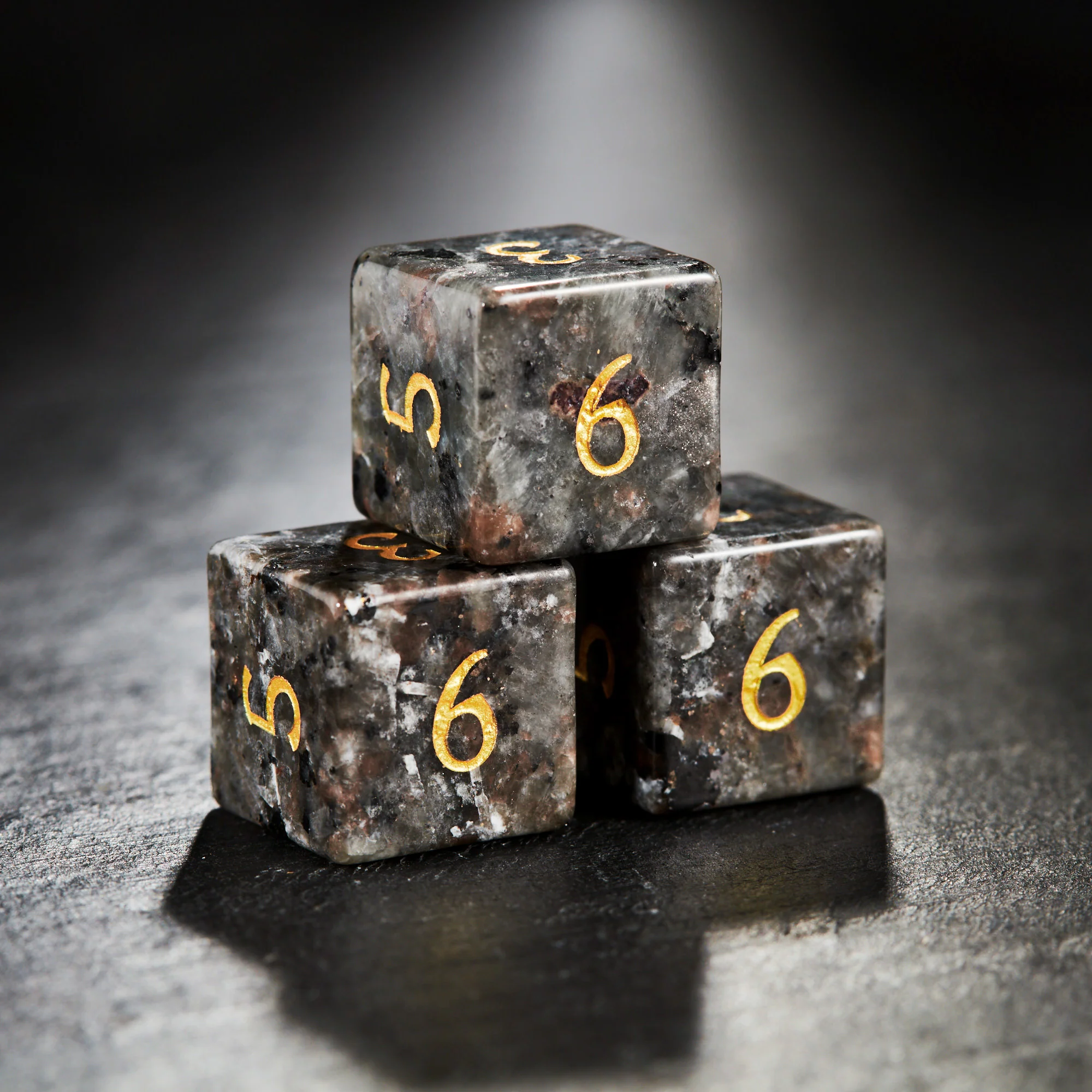 Yooperlite UV Reactive Gemstone Halloween Pumpkin DnD D&D Dice Set - Image 8